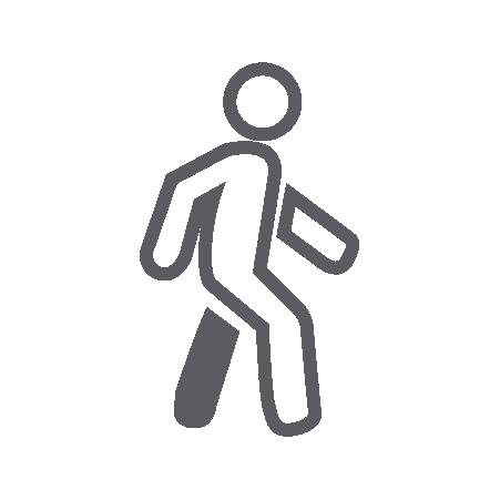 line drawing of a person walking