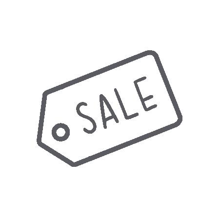 line drawing of a tag that says sale