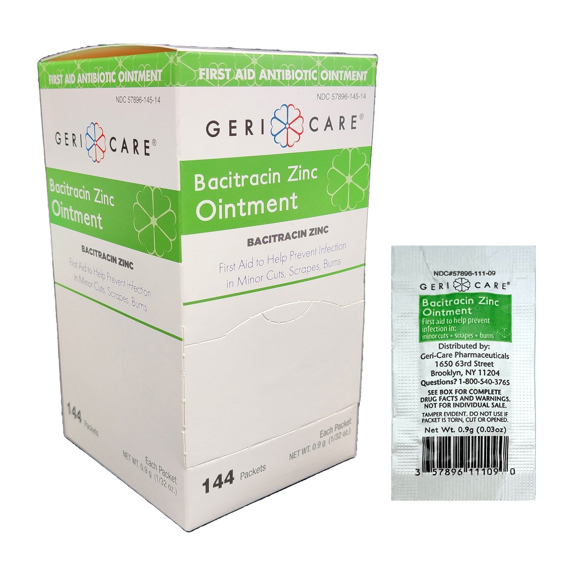 First Aid Antibiotic Bacitracin Zinc Ointment 0.9 Gram Individual Packet