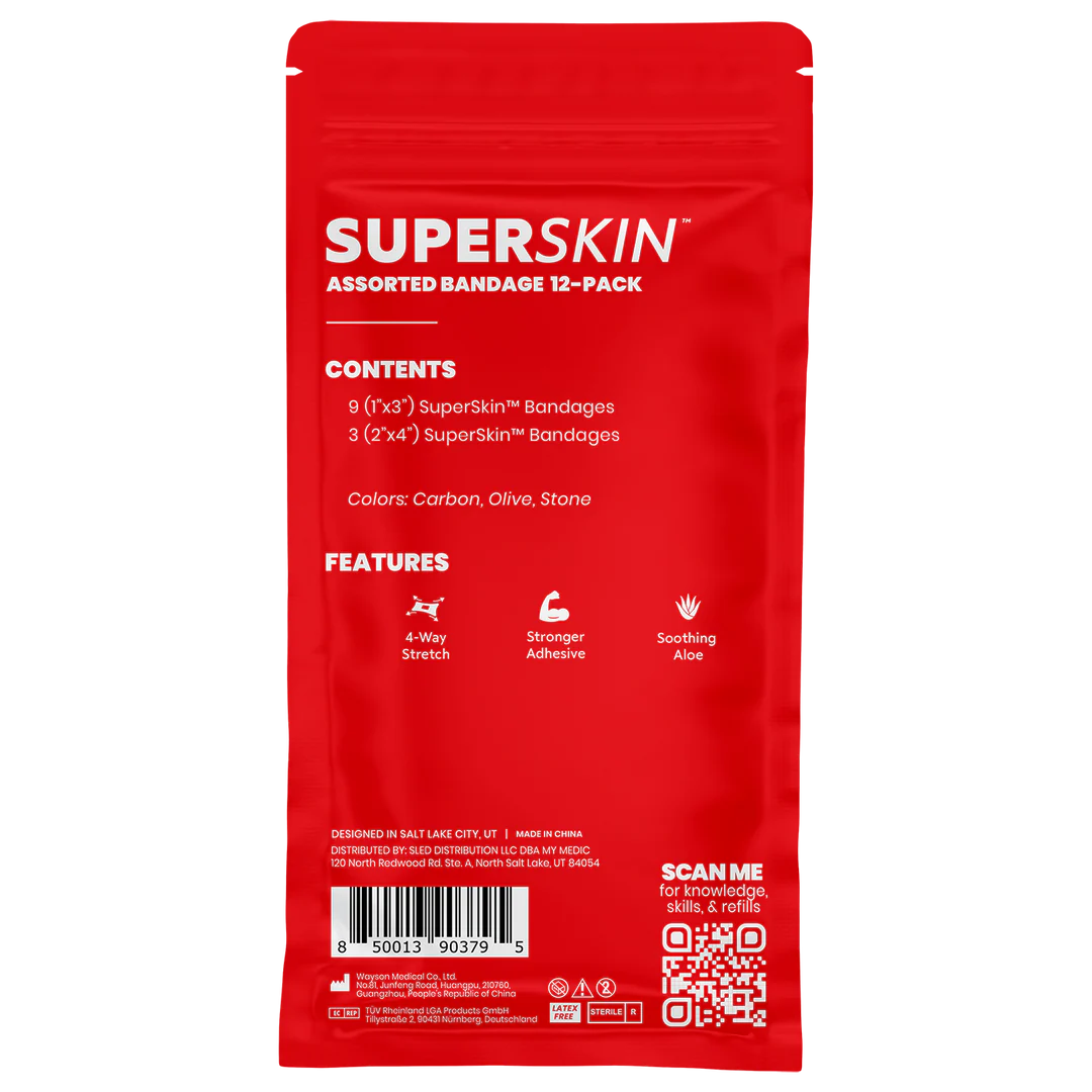 SuperSkin Assorted Bandages - 12 Pack