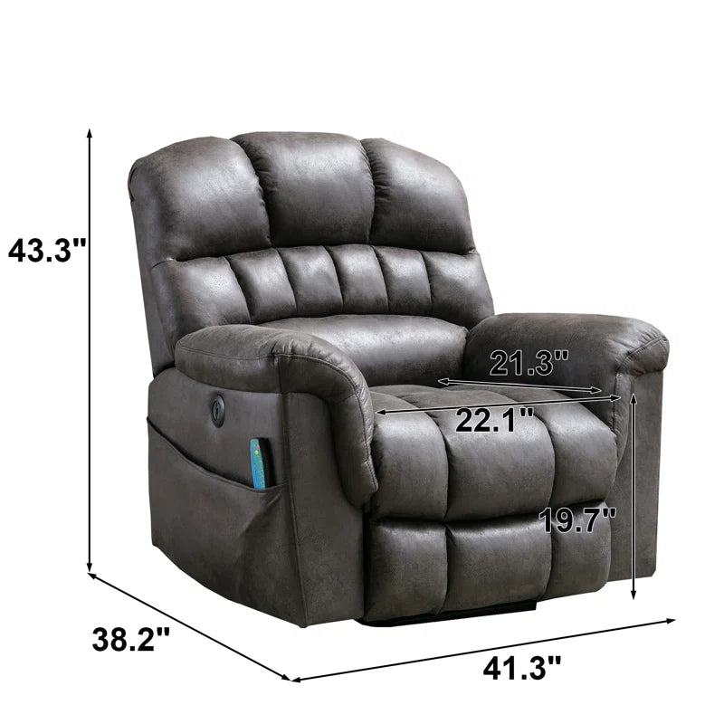 41.3'' Wide Extra Large Power Lift Recliner Chair with Soothing Heat & Massage – Plush Comfort for Total Relaxation