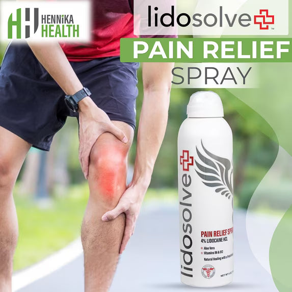 Lidosolve+ Topical Pain Relief Spray, Natural, 4% Lidocaine, B12 & B6, Vanilla, Aloe Vera, 6oz