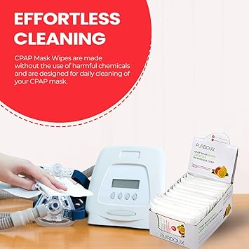 PURDOUX CPAP Mask Wipes 100% Cotton Grapefruit & Lemon Scent - 10 Wipes