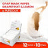 PURDOUX CPAP Mask Wipes 100% Cotton Grapefruit & Lemon Scent - 10 Wipes