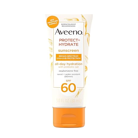 Aveeno Protect + Hydrate Sunscreen - Broad Spectrum UVA + UVB Protection - 60 SPF