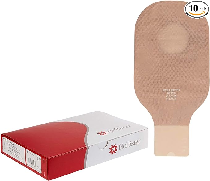 2-Piece Drainable Ostomy Pouch,Beige,filter 2-1/4"
