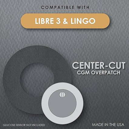 CGM Overpatch Freestyle Libre 3 Black Center-Cut Design 25-Count