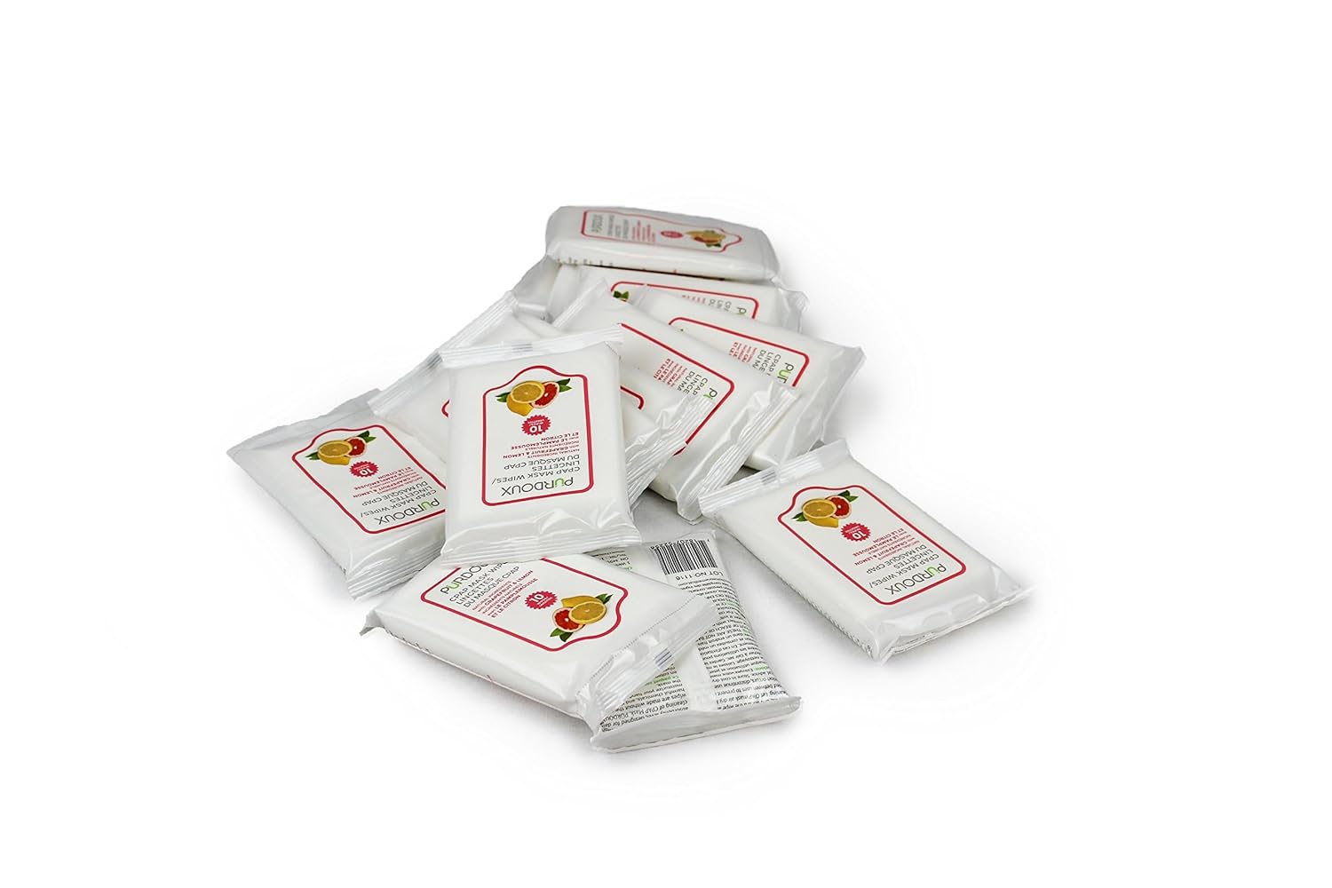 PURDOUX CPAP Mask Wipes 100% Cotton Grapefruit & Lemon Scent - 10 Wipes