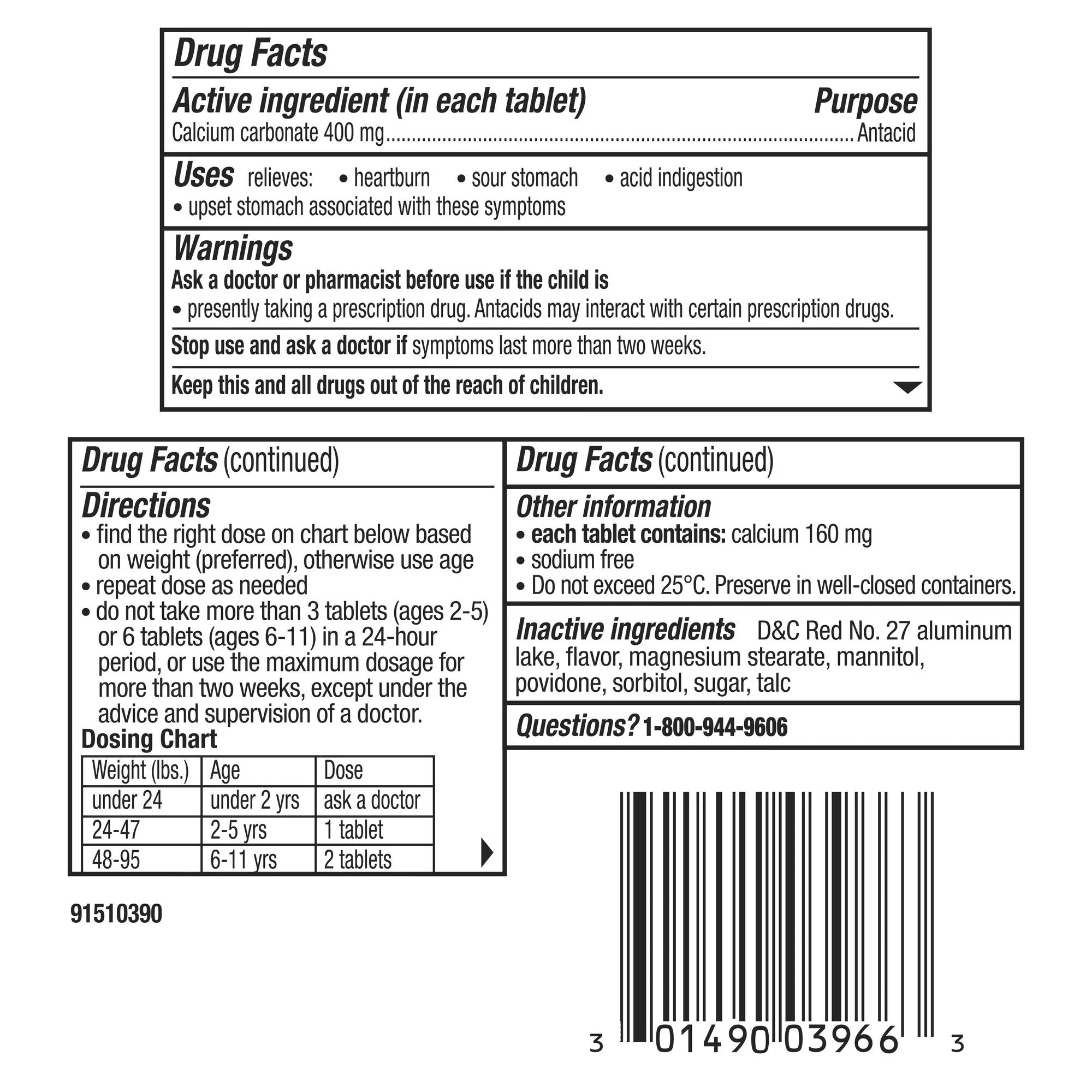 Antacid Children's Pepto® 400 mg Strength Chewable Tablet 24 per Box