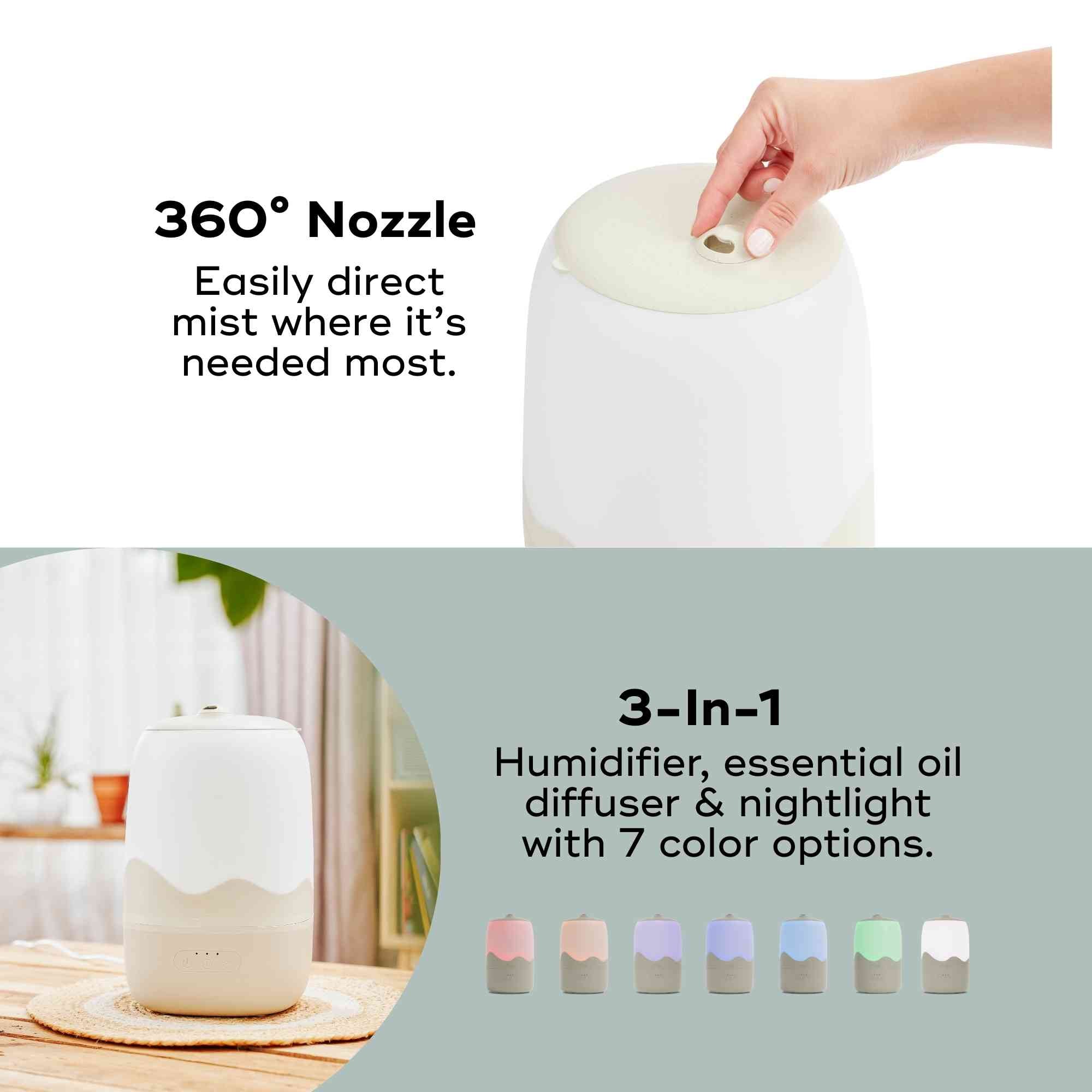 Wave 3-in-1 Cool Mist Baby & Toddler Humidifier – Diffuser & Nightlight