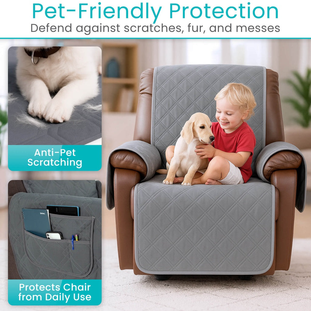 Waterproof Non Slip Cover - Large, Grey, Sofa